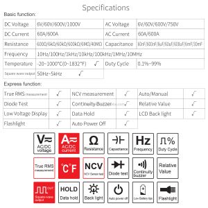 Buy cheap Portable Digital Multimeter With Voltage Detector And Clamp Measuring Resistance Range 600Ω/6kΩ/60kΩ/600kΩ/6MΩ/40MΩ from wholesalers