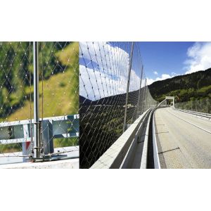 Bridge Balustrade Stainless Steel Rope Mesh , Cable Mesh Netting Ferrule /