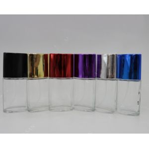 Buy cheap Wholesale Fancy Clear Glass Perfume Bottle With UV plastic Cap Glass Refill Empty Perfume Atomizer Spray hot sell from wholesalers