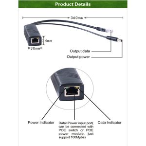 Buy cheap 44-57V/0.65A(30W) POE Splitter 10/100mbps IEEE802.3at/af POE from wholesalers