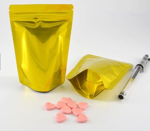 Buy cheap Hot Selling Custom Gold Printed Foil Zipper Poly Bag for Food Packing with Window from wholesalers