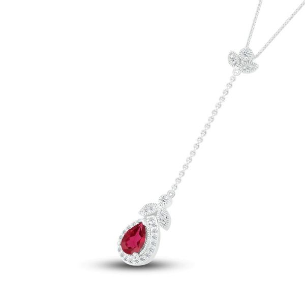 Buy cheap Lab-Created Sapphire & Lab-Created Ruby Necklace Sterling Silver from wholesalers