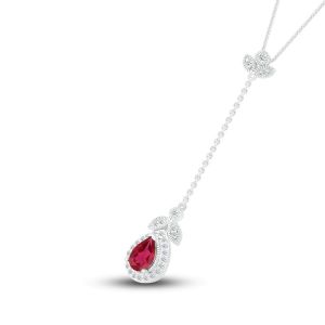 Buy cheap Lab-Created Sapphire & Lab-Created Ruby Necklace Sterling Silver from wholesalers