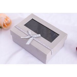 Buy cheap Gift Boxes custom packaging supplies square Velvet Flower Gift Boxes Transparent Window Valentine's Day Cardboard Box from wholesalers