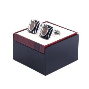 Square PU Leather Personalized Cufflink Box SGS / FSC Certification