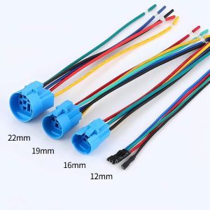 Buy cheap 22mm LED Illuminated Self Return Latching Metal Push Button Switch With Connector On Off Switch Power Symbol Waterproof IP65 from wholesalers