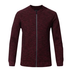 Buy cheap Warm Mens Zip Front Cardigans Sweater With Crew Neck Anti Shrink Fashion Design from wholesalers