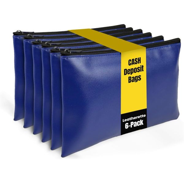 Quality Soft Material Velet Inside Zipper Bank Bags Recyclable Embossing Logo Cash Storage Bags for Banks and Financial Services for sale