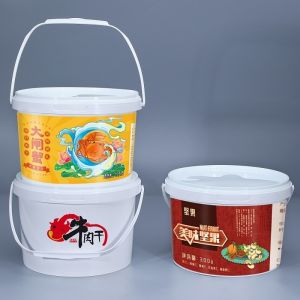 Buy cheap Logo Printing Food Grade White Plastic Buckets and Customizable from wholesalers
