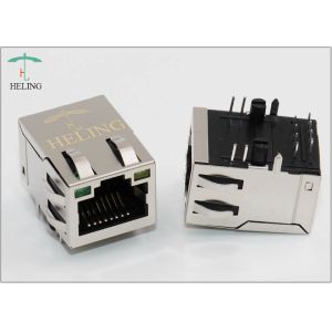 Buy cheap Right Angle Tab Up RJ45 Female Connector With EMI Finger For PC Card / Motherboards from wholesalers
