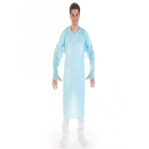 Buy cheap Blue / Customized Disposable Isolation Gowns With Thumb Loop And Embossed Surface from wholesalers