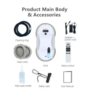 2800Pa Power Source Intelligent Cleaning Window Glass Cleaner Robot for Home