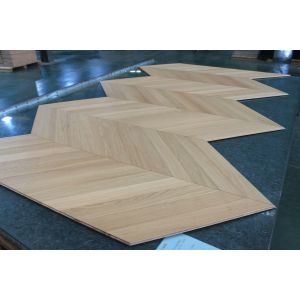 Buy cheap Brushed Natural Oak Chevron Parquet Flooring 70mm Width 530x70x10mm from wholesalers