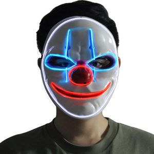 China Clown Scary Halloween LED Face Mask Adjustable 3 Flashing Modes on sale