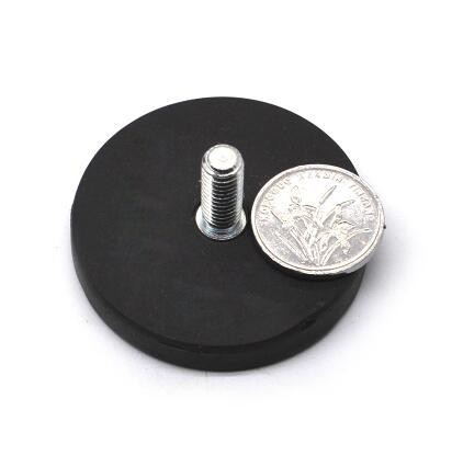 Quality Neodymium Magnet Rubber Pot Magnets With And Custom Packing And M6 M8 Threaded Holes for sale