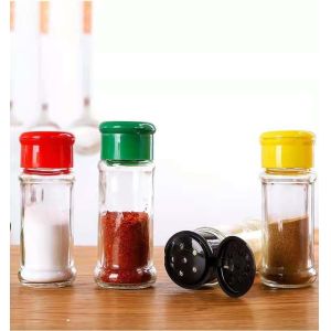 3.5oz Clear Plastic Spice Shakers Jars Dustproof Waterproof for Salt And Pepper