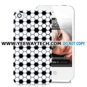 Buy cheap unusual iphone 4S cases -42405 Hexagon Mesh Back Hard Case Cover For iPhone 4 - White/Black from wholesalers