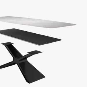 Buy cheap 2024 New Design Luxury Dining Room Ceramic Table Sintered Stone Rock Board Italian Faux Marble Top Modern Dining Table from wholesalers