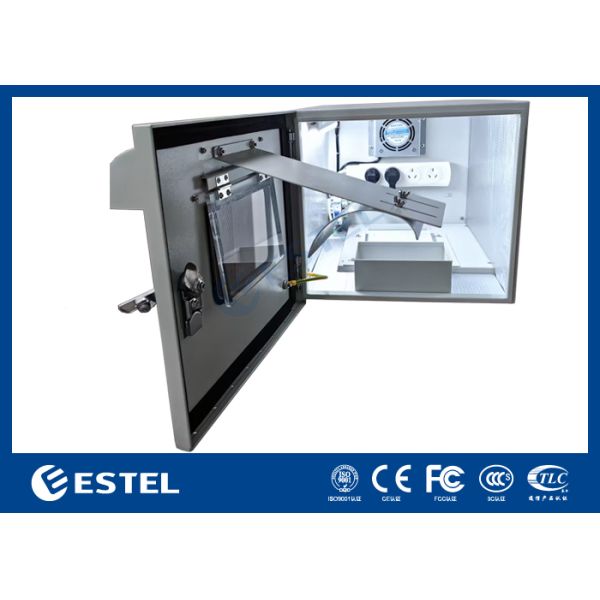 Outdoor Printer Cabinet, Pole-Mounted IP55 Enclosure, W340×D440×H300mm, Cooling