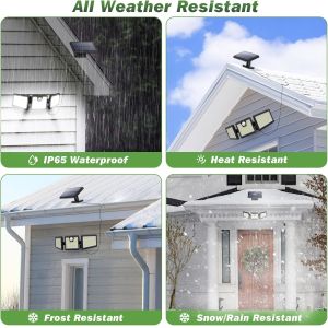 1.5W Solar Panel Outdoor Wall Light with 6-8 m Sensor Distance and 120° Sensor