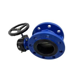 Industrial Turbine Double Flange Cast Steel Butterfly Valve With PTFE Liner