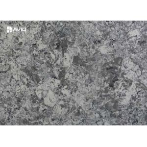 Buy cheap High Polished Quartz Grey White Slab SGS Approved Stain Resistant from wholesalers