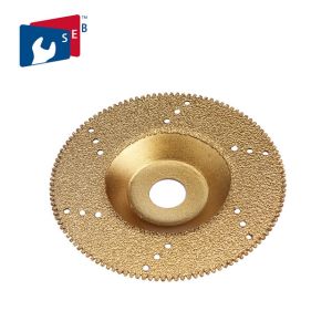 Buy cheap Gold Color Flat Vacuum Brazed Diamond Cup Wheel 22.23 Mm Hole For Marble Slab from wholesalers