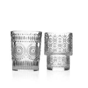 Buy cheap Frosted Crystal Drinking Glasses Embossed Sunflower For Coffee Water from wholesalers