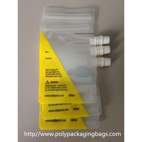 Buy cheap Clear plastic Stand Up Water container pouch with spout W13 x L27cm from wholesalers