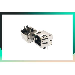 Buy cheap RJHSE538702 Single Port Shielded RJ45 Ethernet Connector With LEDs Network Port Socket from wholesalers