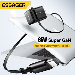 Buy cheap ESSAGER G652CU Series 65W Built-In USB-C Cable GaN USB-C Charger with PPS Function and 100-240V/1.5A Input from wholesalers