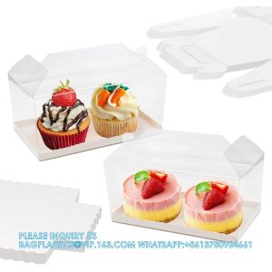Buy cheap Clear Gable Bakery Gift Boxes With Cardboard, Clear Gable Boxes With Cardboard, Dessert Cookie Pastry Cupcak from wholesalers