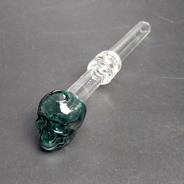 Recyclable Skull Glass oil burner pipe Bubbler Bowl 5.5"Inch Lenght Lightweight