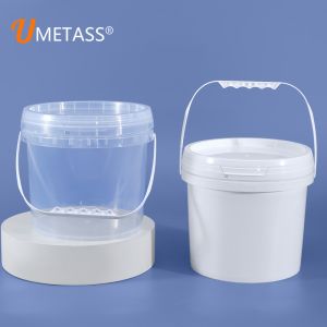 Buy cheap 4L Food Grade Plastic Bucket with Lids and High Temperature Resistance in White from wholesalers