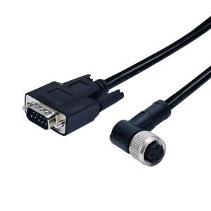 D-Sub Male 9pins Cable To M12 Right Angle Molding 9pins Waterproof Sensor