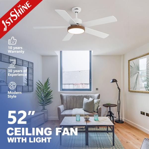 Buy cheap LED Smart Ceiling Fan Light White Finish 5 MDF Blade High Speed from wholesalers