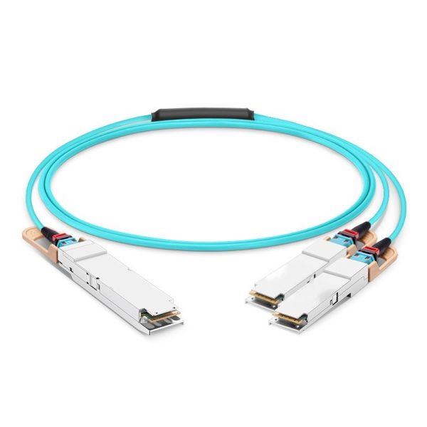 HZAD400D2A10 400Gbps Optical Cable With Hot Pluggable QSFP-DD SR8 To 2xQSFP56