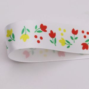 Silk Screen Printed Satin Ribbon Customized Size Double Sided Style