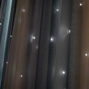 Flowers Curtain Sheer Fabric Roll Fresh 3D Embroidery Tulle