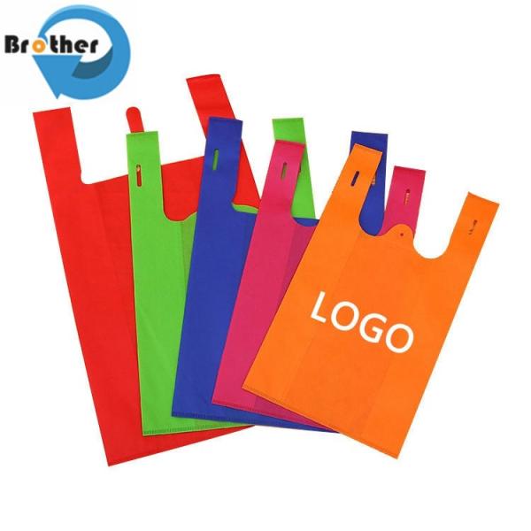 Buy cheap Biodegradable Cheap Eco-Friendly Reusable W Cut T Shirt Vest PP Non Woven Supermarket Tote Grocery from wholesalers