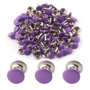 Buy cheap Bright Finish 9mm Double Cap Purple Rivets for Leather Craft Stainless Steel Material from wholesalers