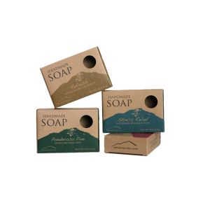 Buy cheap Custom Printed Small Brown Kraft Paper Soap Boxes Packaging With Window from wholesalers
