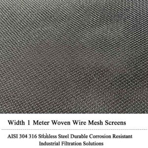 Buy cheap Width 1 Meter Woven Wire Mesh Screens AISI 304 316 Stainless Steel Durable Corrosion Resistant Industrial Filtration Solutions from wholesalers