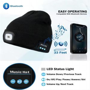 Buy cheap Bluetooth Wireless Headphones Hat With Light Bluetooth Beanie Night Biking from wholesalers