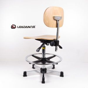 Light Yellow Plywood Static Dissipative Chair With 3 Functions Adjustments