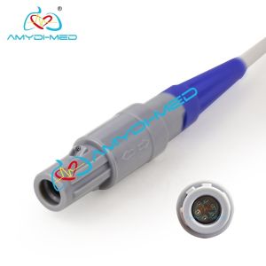 Grey TPU 6 Pin 40 Degree SpO2 Adapter Cable Pulse Oximeter Connector For Mindray