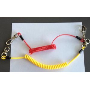 Colorful Plastic safe string holder coiled lanyard tether with heavy duty hooks