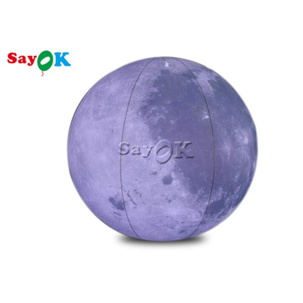 0.2mm PVC 6.6ft Giant Led Inflatable Moon Light Balloon For Space Theme Stage