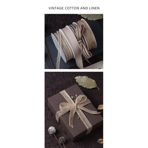 Wholesale custom flora packing ribbon burlap ribbon roll