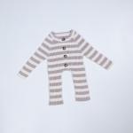 Buy cheap 100% Cotton Unisex Baby Girl Boy Knit Striped Jumpsuit Long Sleeve One Piece Button Down Sweater Rompers Playsuit from wholesalers